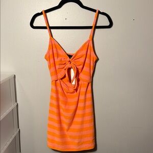 Sanctuary terry cloth Orange and Pink Striped Dress